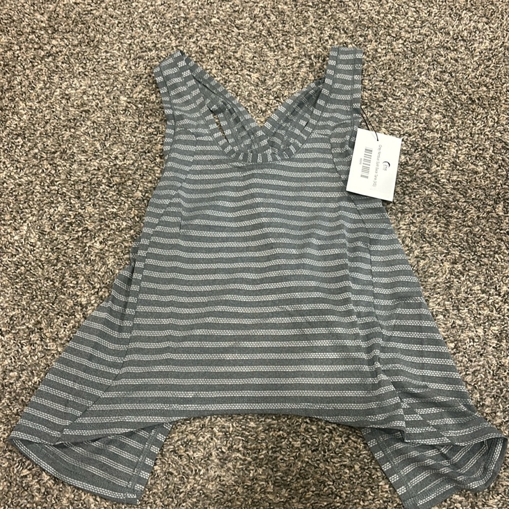 XS Ziya Active Gray Nimbus Split Back Tank
